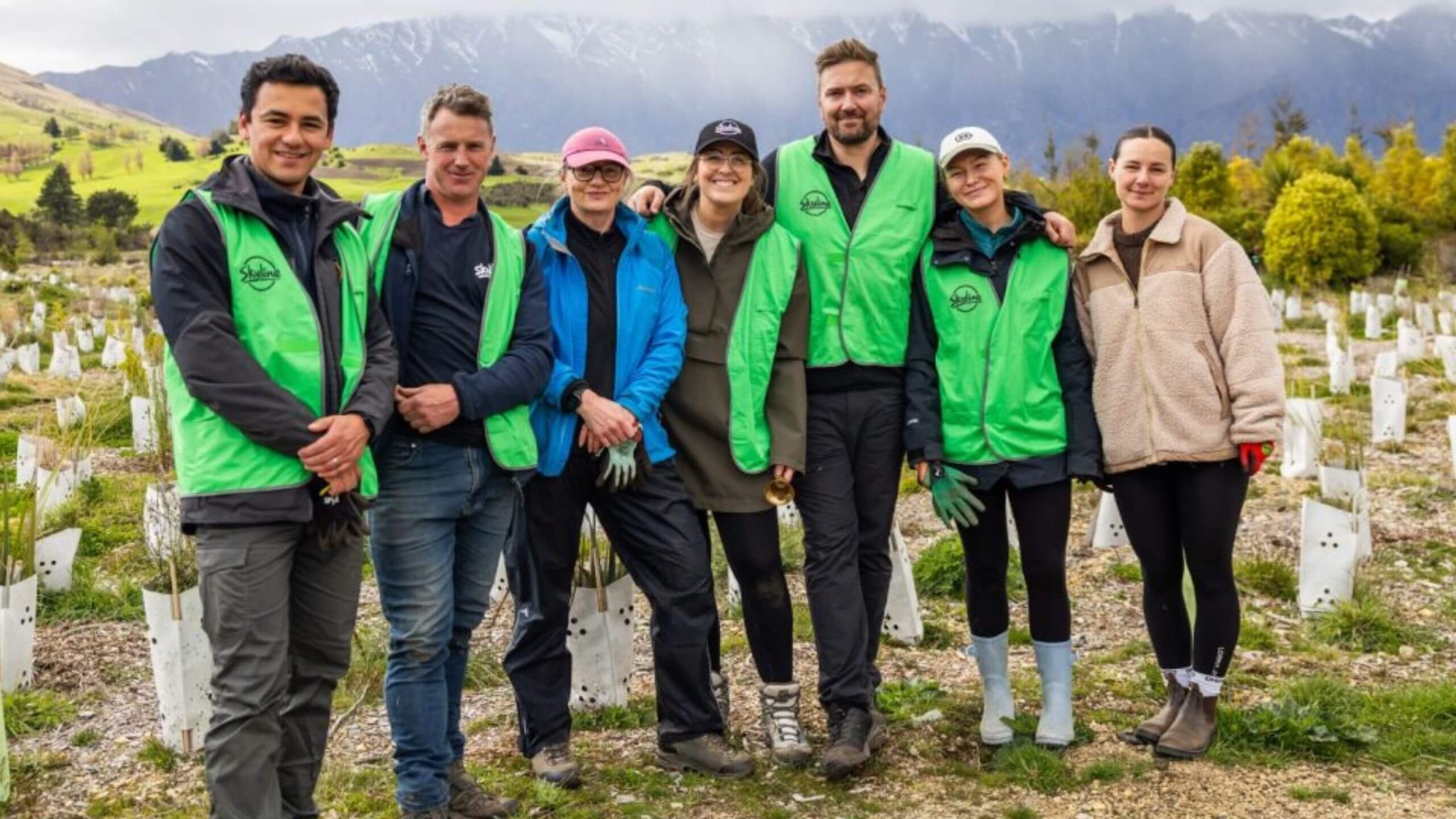 Queenstown business community planting native trees during the Industry Reforestation Day at Jardine Park