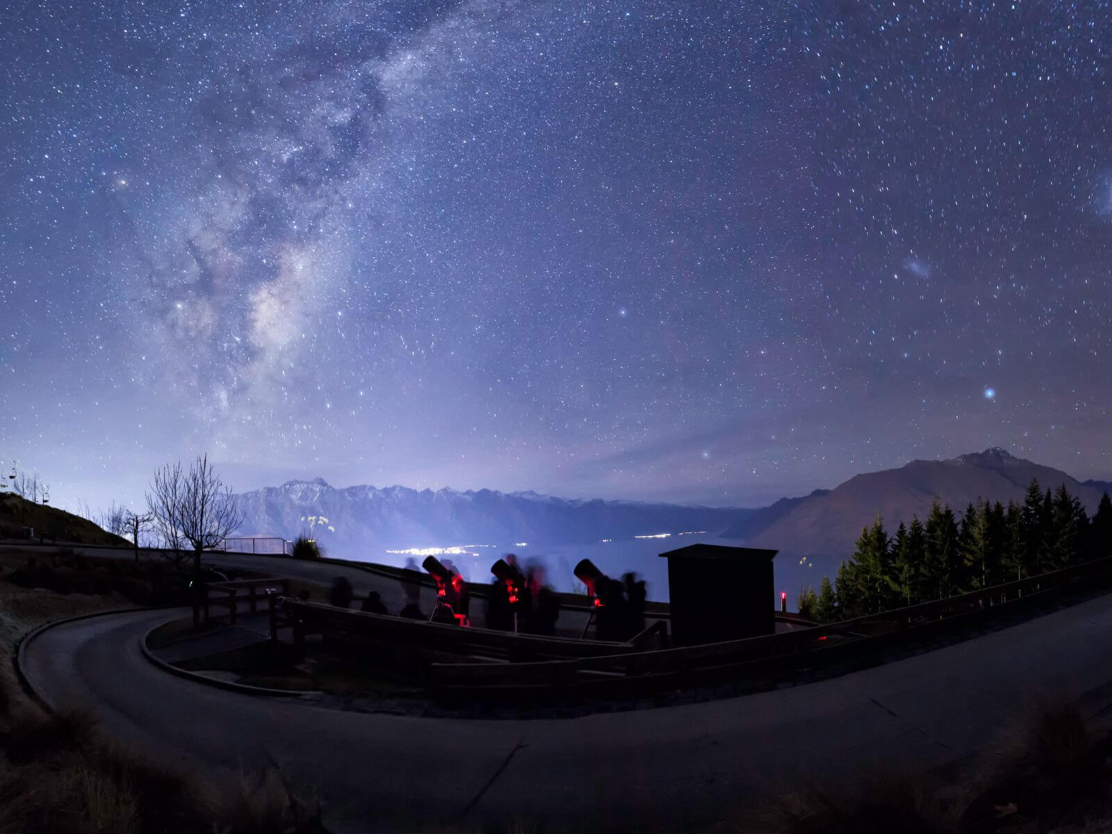 The milky way in the sky over Queenstown